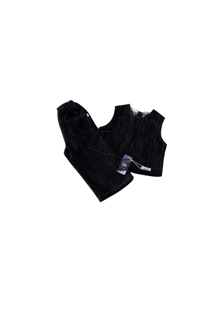 The Zayna top - black denim (set)